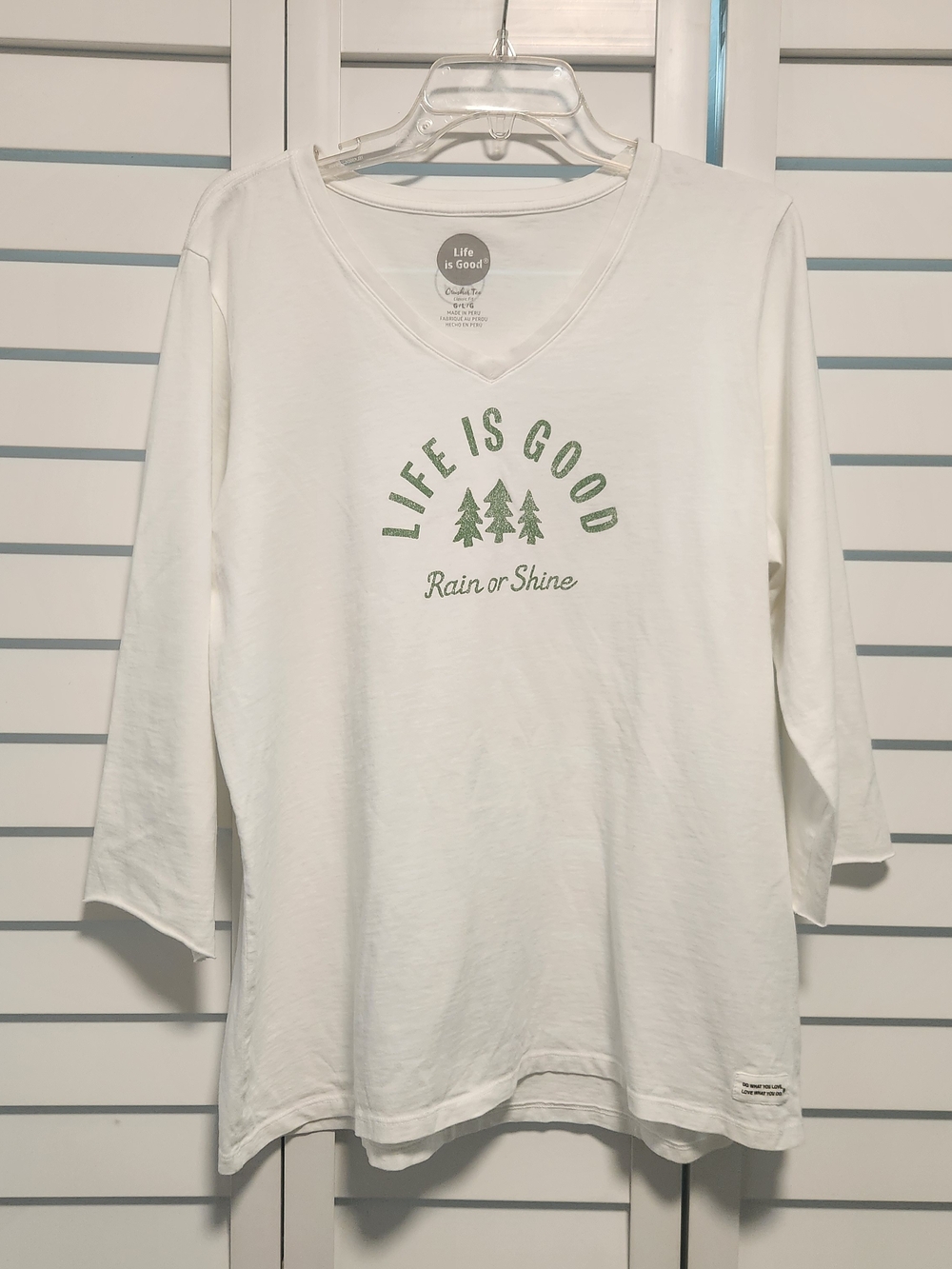 Life is Good Women's White 'Life Is Good' V-Neck Crasher Tee